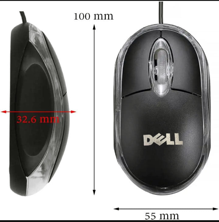 Dell Wired USB Mouse with Red Light